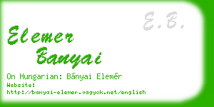 elemer banyai business card