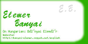 elemer banyai business card